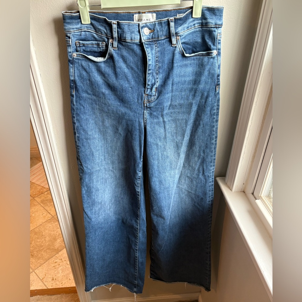FRAME Le Slim Palazzo High-rise Wide-Leg Jeans- size 30